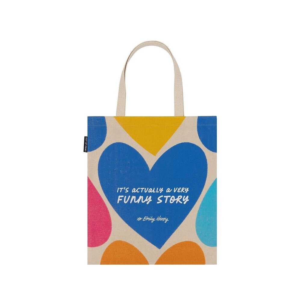 NWT Out of Print Emily Henry "Funny Story" Canvas Tote Bag- Multicolor Hearts